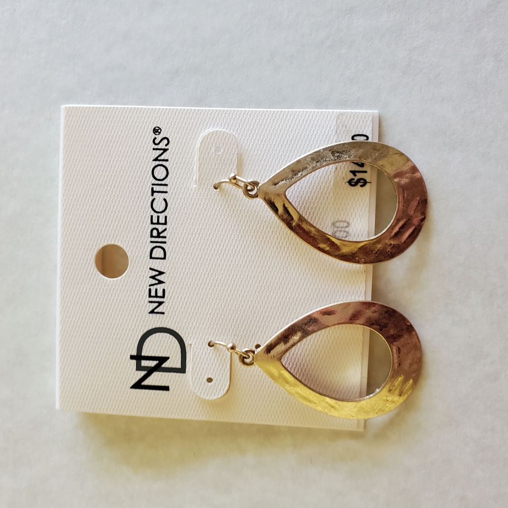 New Directions Gold and Brown Hoop Earrings